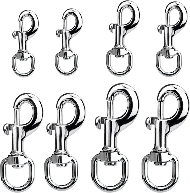 WYSUMMER Trigger Clips Clasp, 8Pcs 4Size Swivel Snap Hooks 360° Swivel Trigger Snap Hooks for Pet Buckle Carabiner Keyring Home Outdoor Camping Picnic Heavy Duty - Image 1